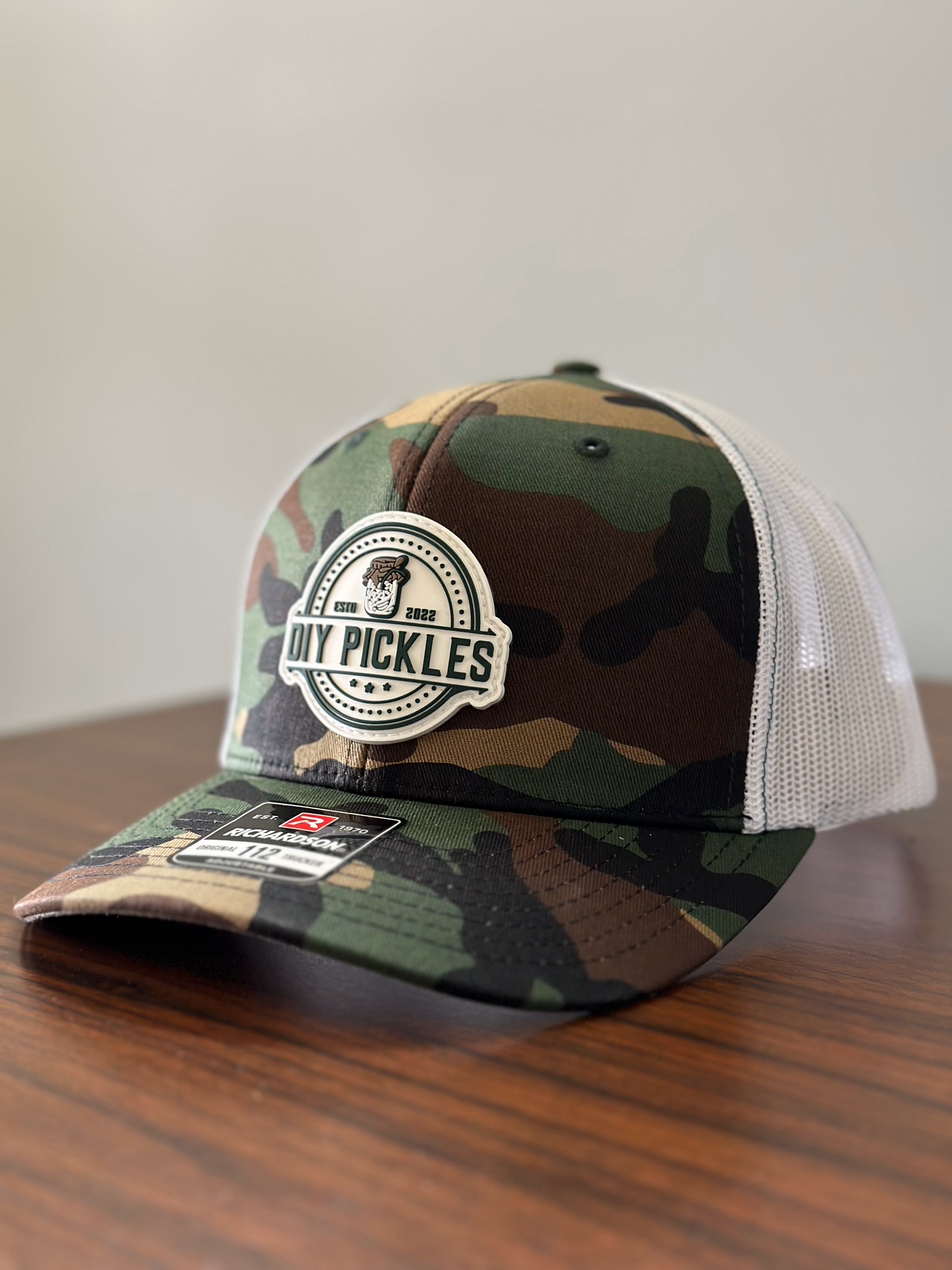 DIY Pickles White Camo Trucker Hat