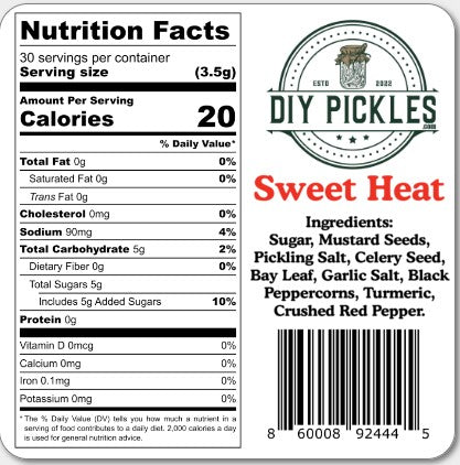 DIY Pickles Sweet Heat Label