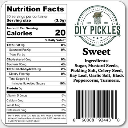 DIY Pickles Sweet Label
