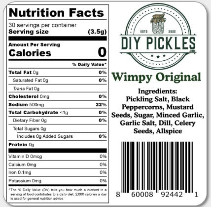 DIY Pickles Wimpy Original Label